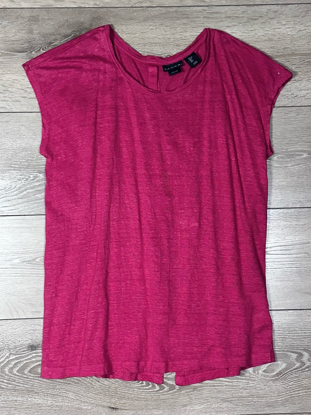 Women's Fuchsia Cap-Sleeve Tee - Picture 2 of 11